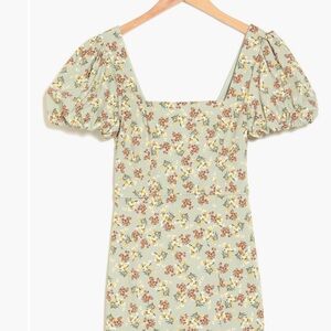 Floral Puff Sleeve Mini Dress